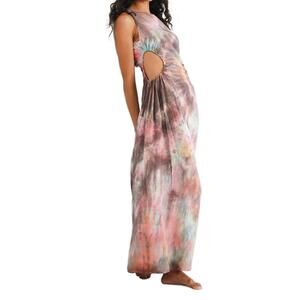 NEW HALEY SOLAR tie-dyed cutout silk maxi dress in aura